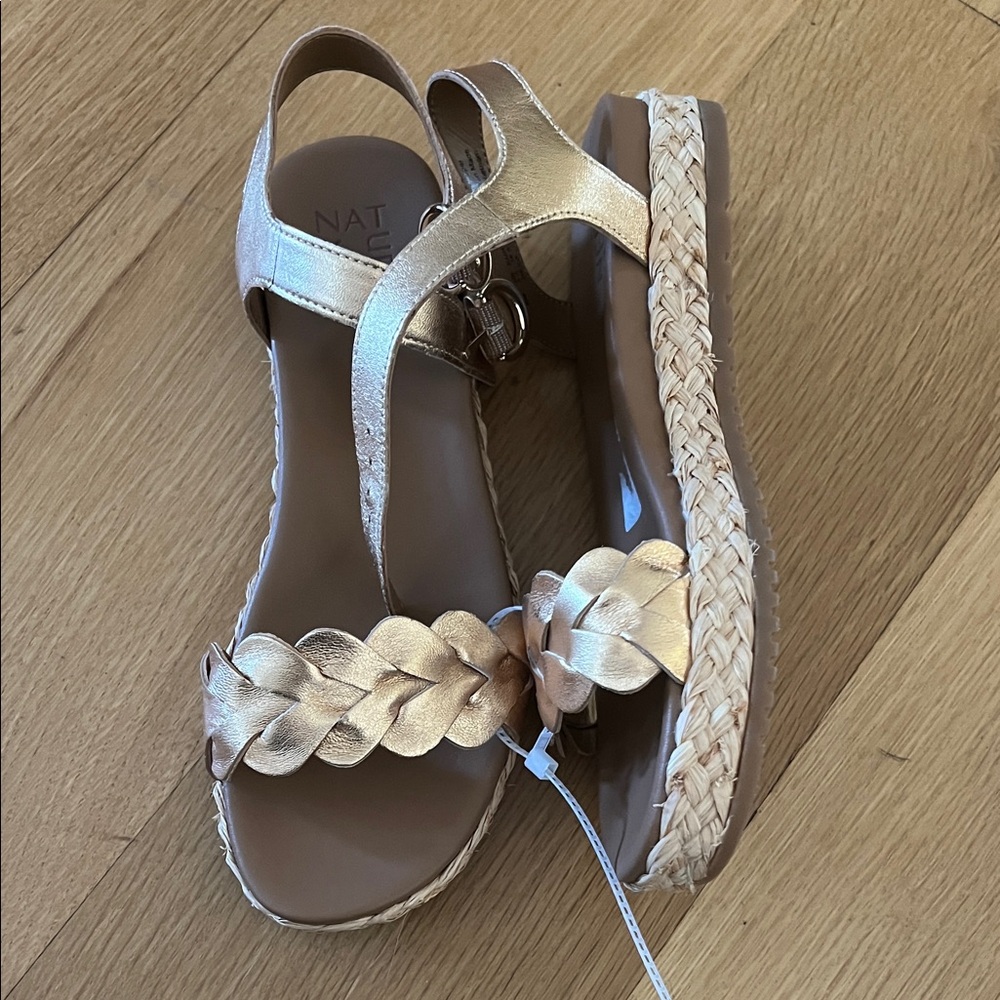 Naturalizer Gold Braided Espadrille Sandals